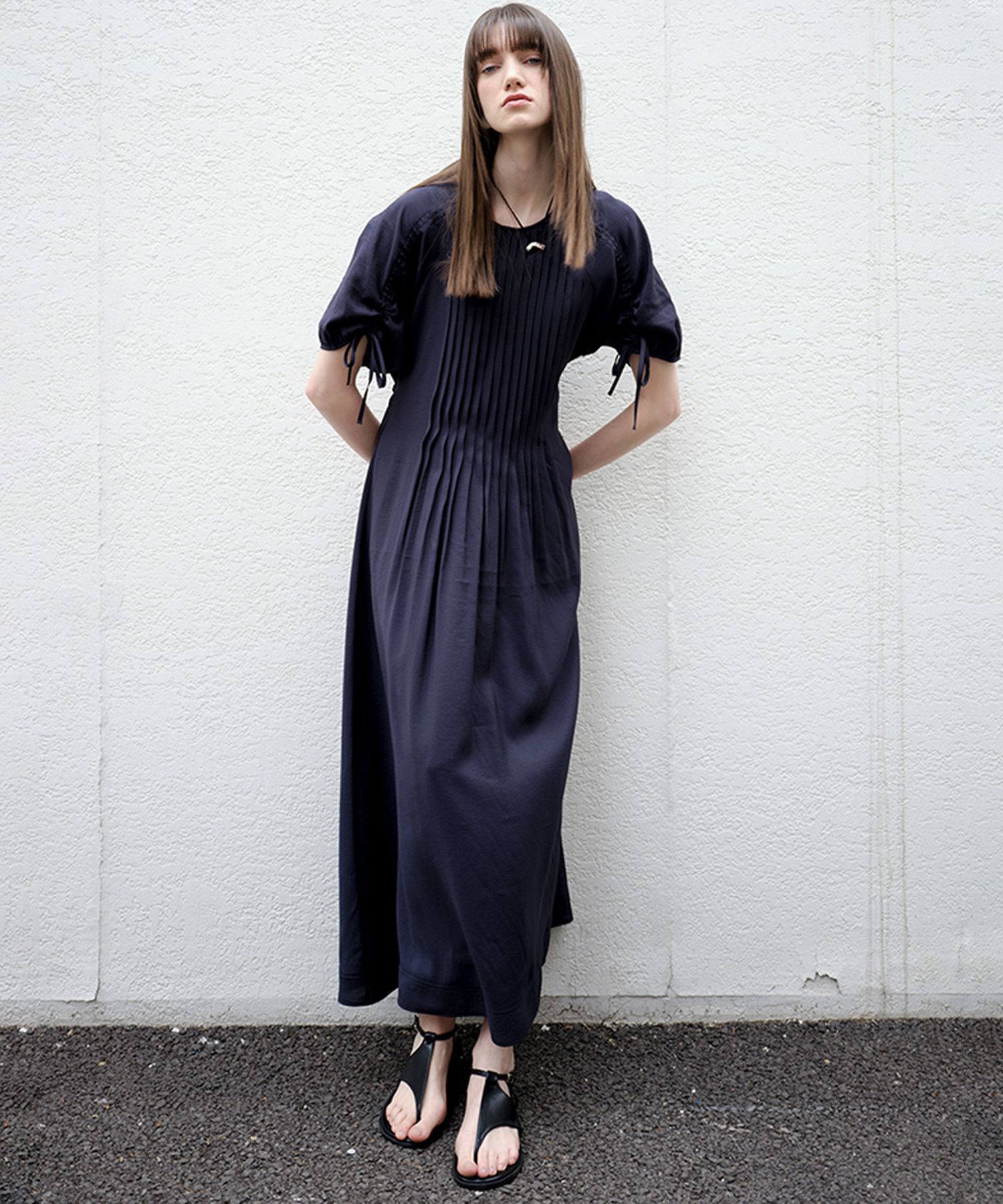 ★ MARRON EDITION★ 25 Summer_ Navy Pintuck Dress MUSINSA | MARRON EDITION 25 Summer_ Navy Pintuck Dress