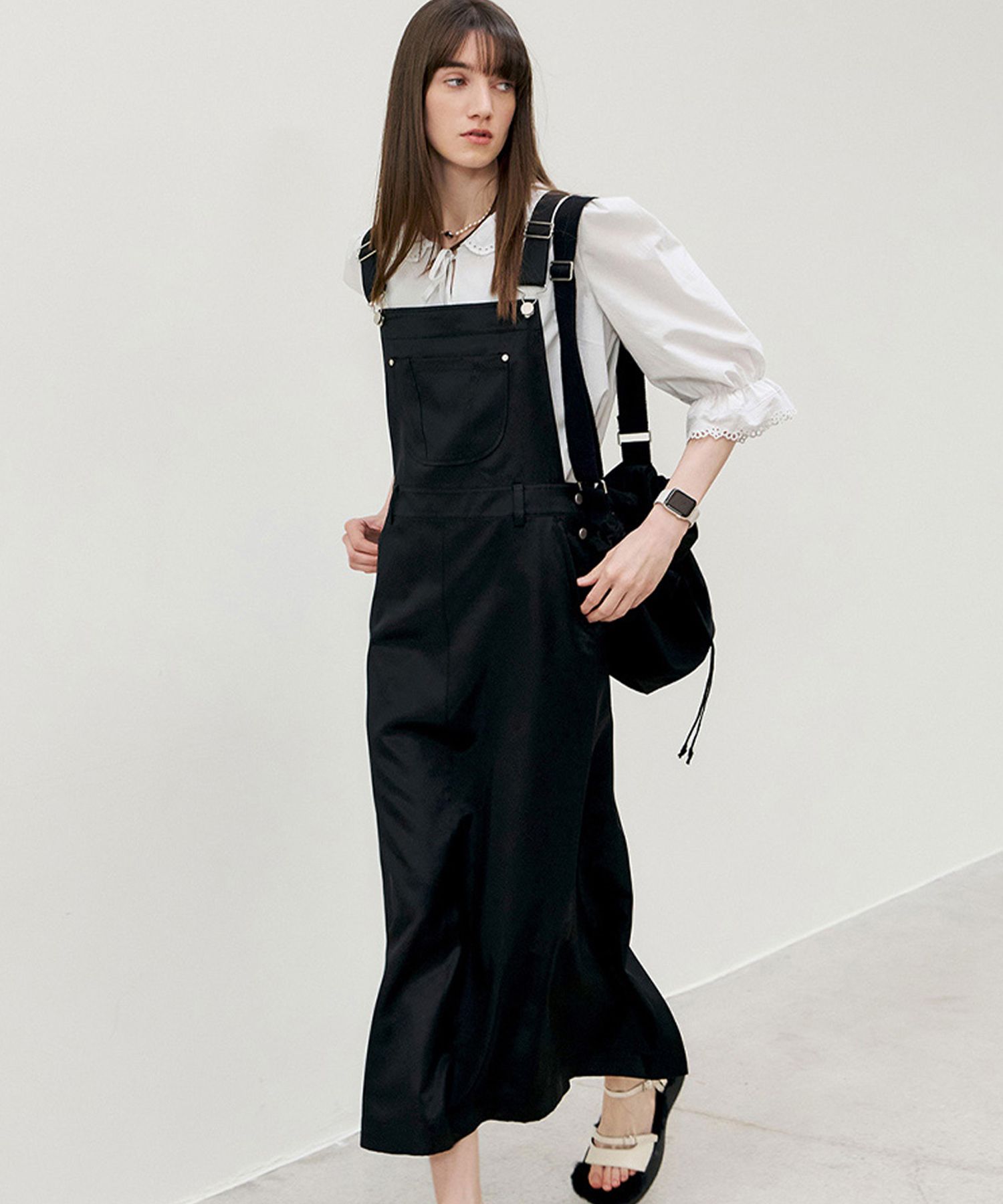 ● MARRON EDITION ● 25 Summer_ Black Overall Dress MUSINSA | MARRON EDITION 25 Summer_ Black Overall Dress