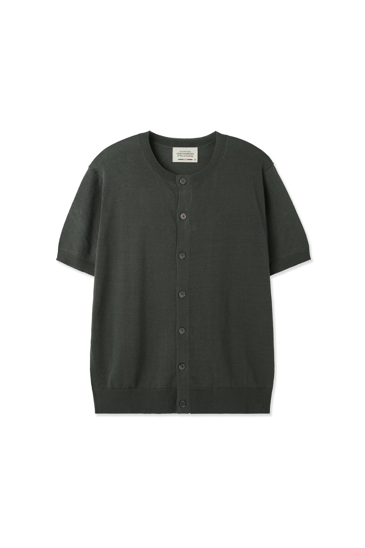 블랙브라운(BLACKBROWN) 린넨 라운드넥 가디건 [KHAKI]