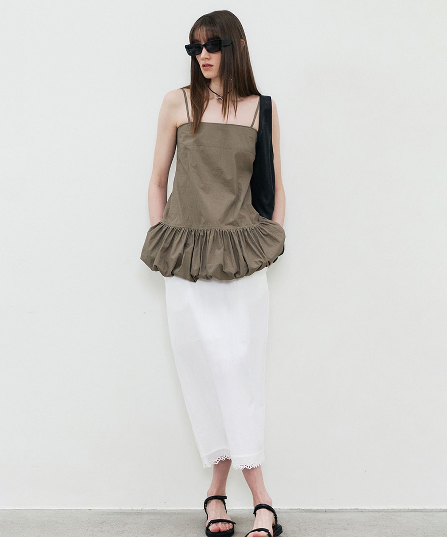 ★ MARRON EDITION★  25 Summer_ Ivory Nylon Midi Skirt MUSINSA | MARRON EDITION 25 Summer_ Ivory Nylon Midi Skirt