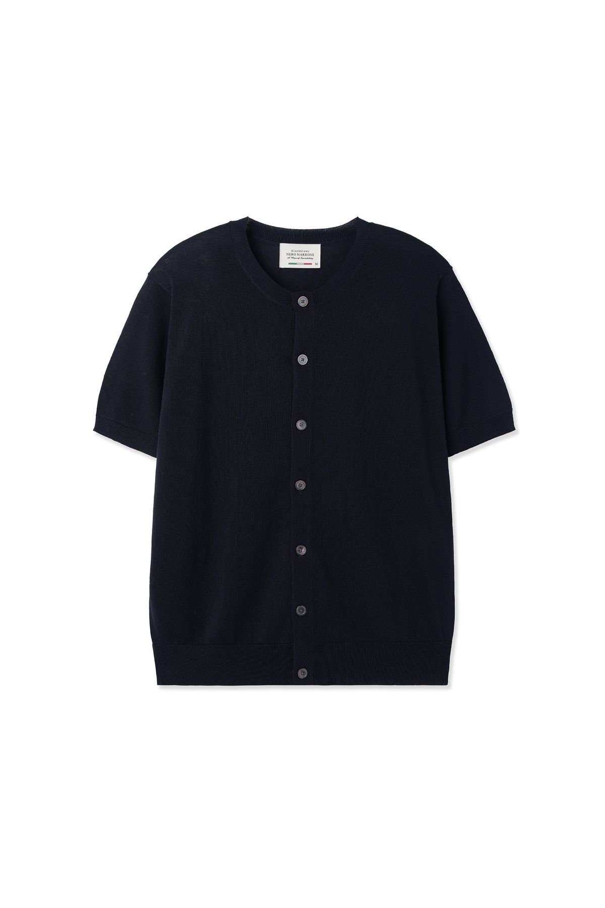 블랙브라운(BLACKBROWN) 린넨 라운드넥 가디건 [NAVY]