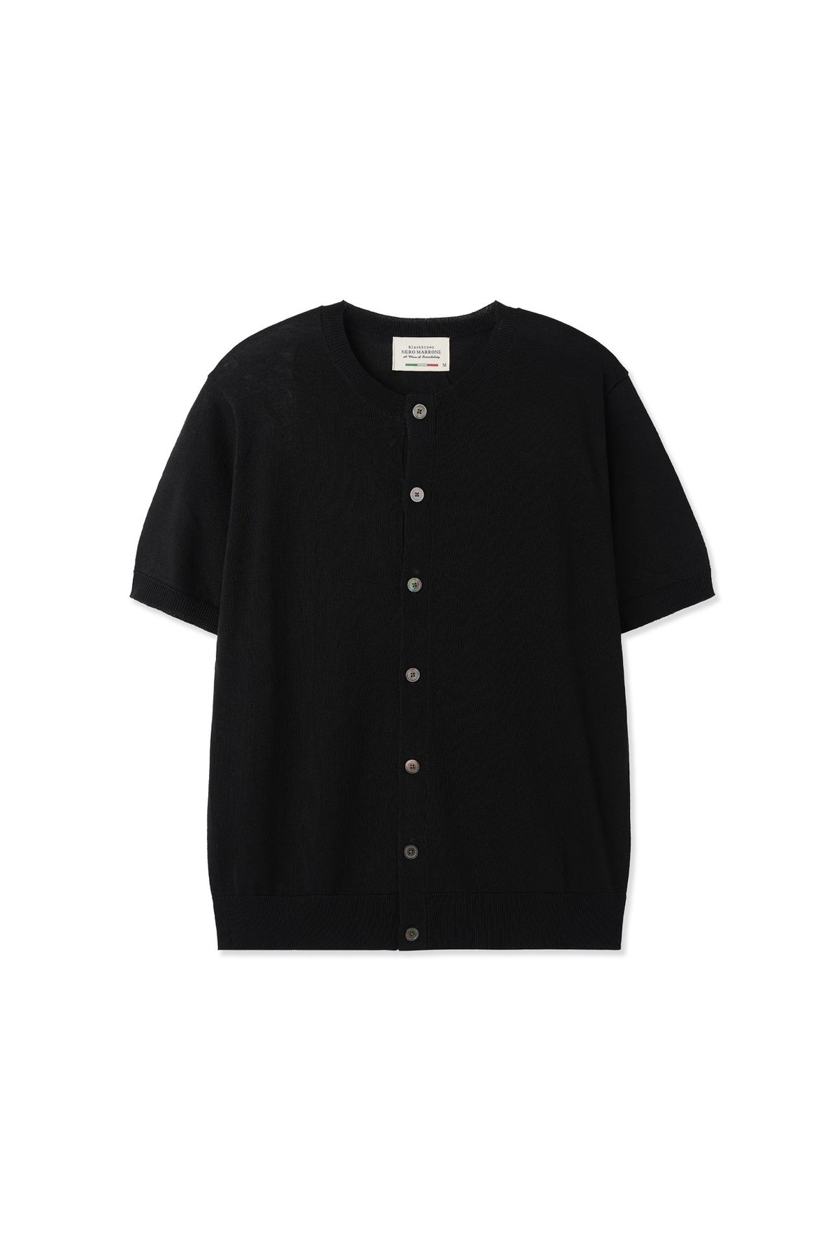 블랙브라운(BLACKBROWN) 린넨 라운드넥 가디건 [BLACK]
