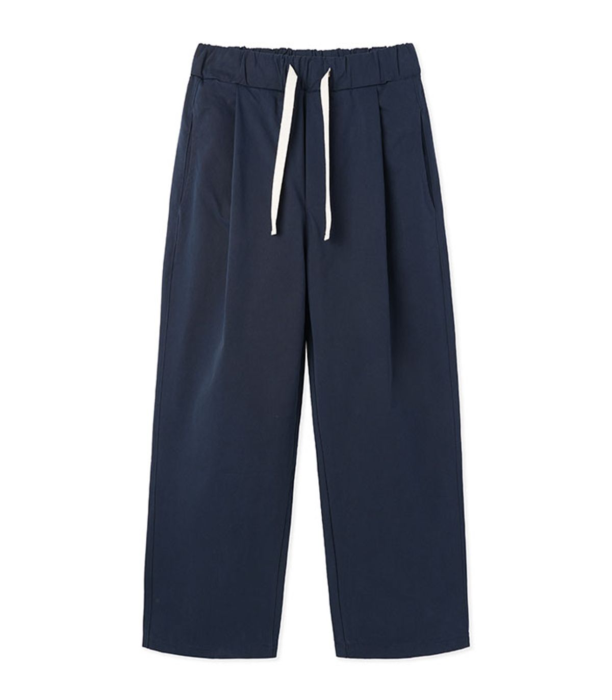블랙브라운(BLACKBROWN) 원턱 와이드 핏 밴딩 코튼 팬츠  [NAVY]