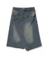 데님 미디 랩 스커트 [블루]