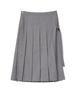 지퍼 레이어 플리츠 스커트 [그레이]