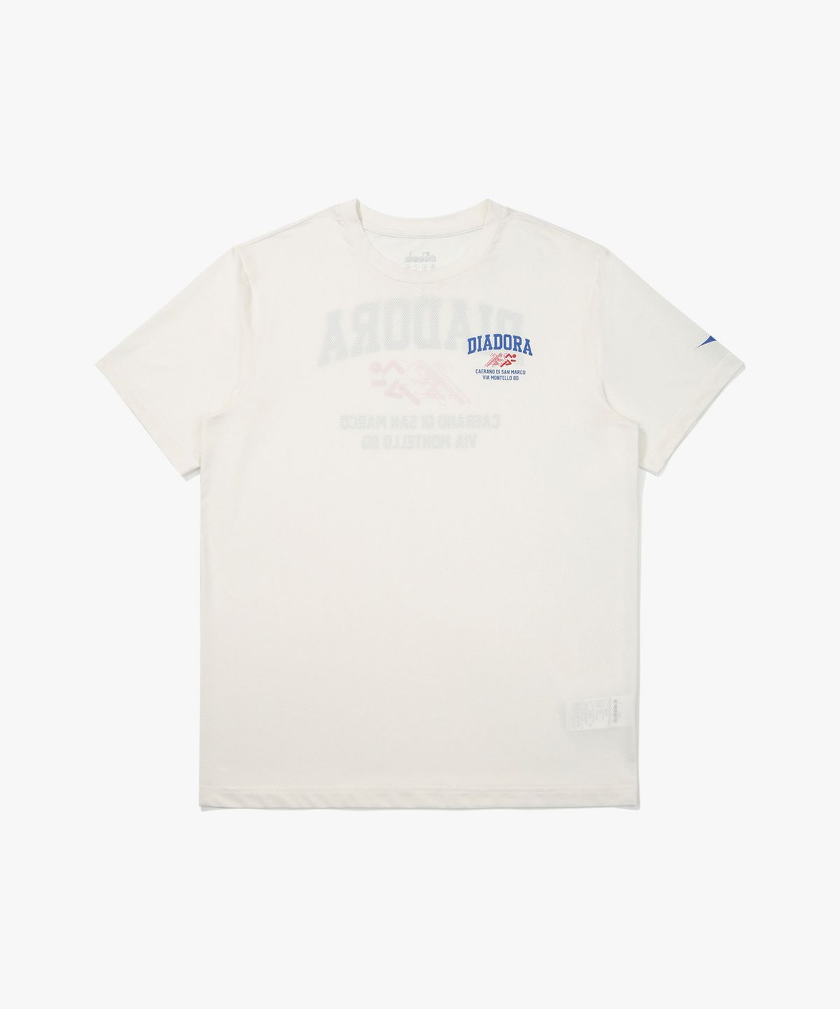 디아도라(diadora) 퍼포먼스 러닝 메쉬 반팔 티셔츠 OFF WHITE