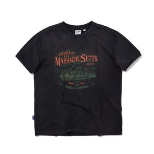 메사추세츠 그래픽 워시드 빈티지 반팔티 블랙_FR2KT96U