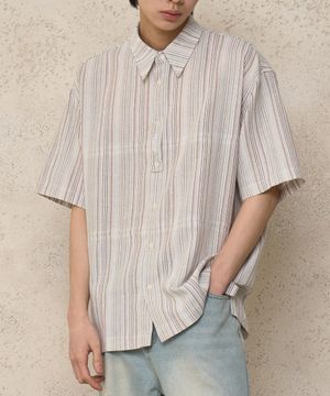 페넬 린넨 스트라이프 셔츠 - 하와이안