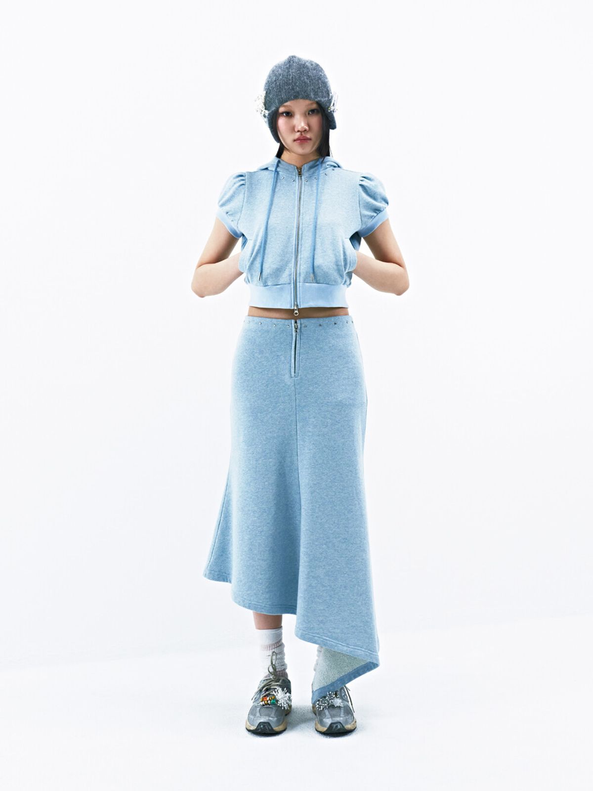 퓨레(PUREE) Fairy skirt Metal blue