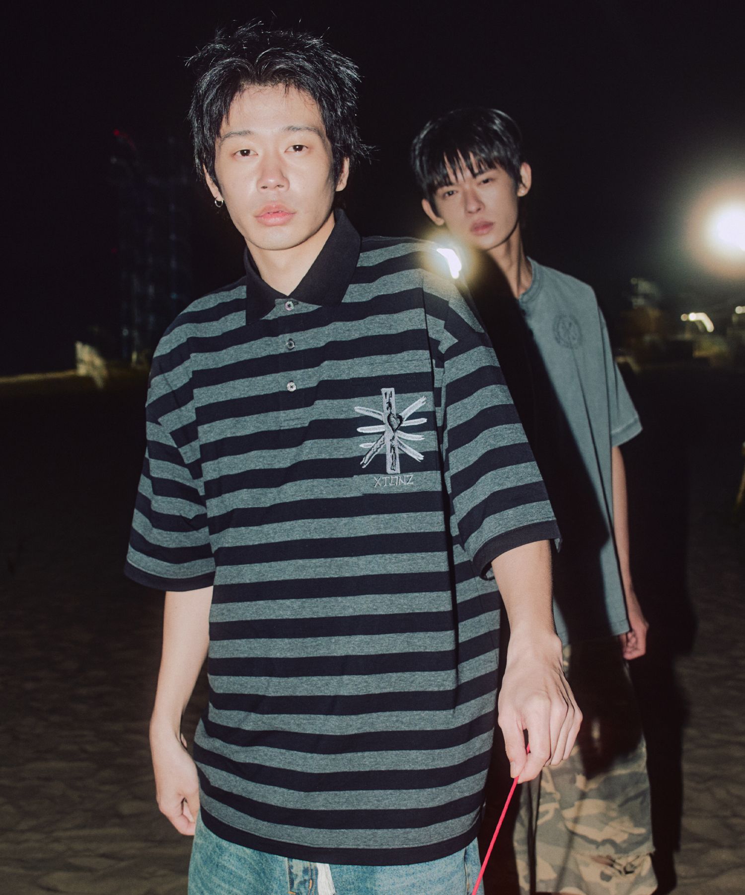◆XTONZ 2tone striped pique collar T-shirt/2色◆ MUSINSA | XTONZ XTT140 Two-tone striped pique collar T-shirt