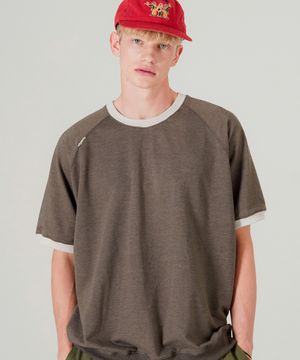 컬러블록 반팔티셔츠 모카브라운 MJST7788