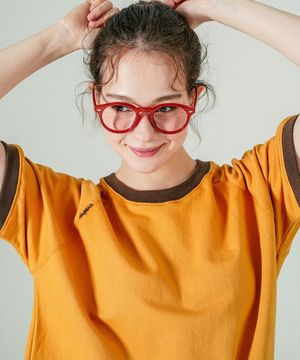 컬러블록 반팔티셔츠 빈티지옐로 MJST7788