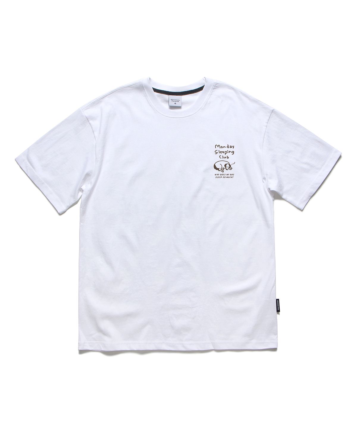 앱놀머씽(ABNORMALTHING) 슬리핑클럽 오버핏 티셔츠 화이트 (SLEEPING CLUB T-SHIRT WHITE)