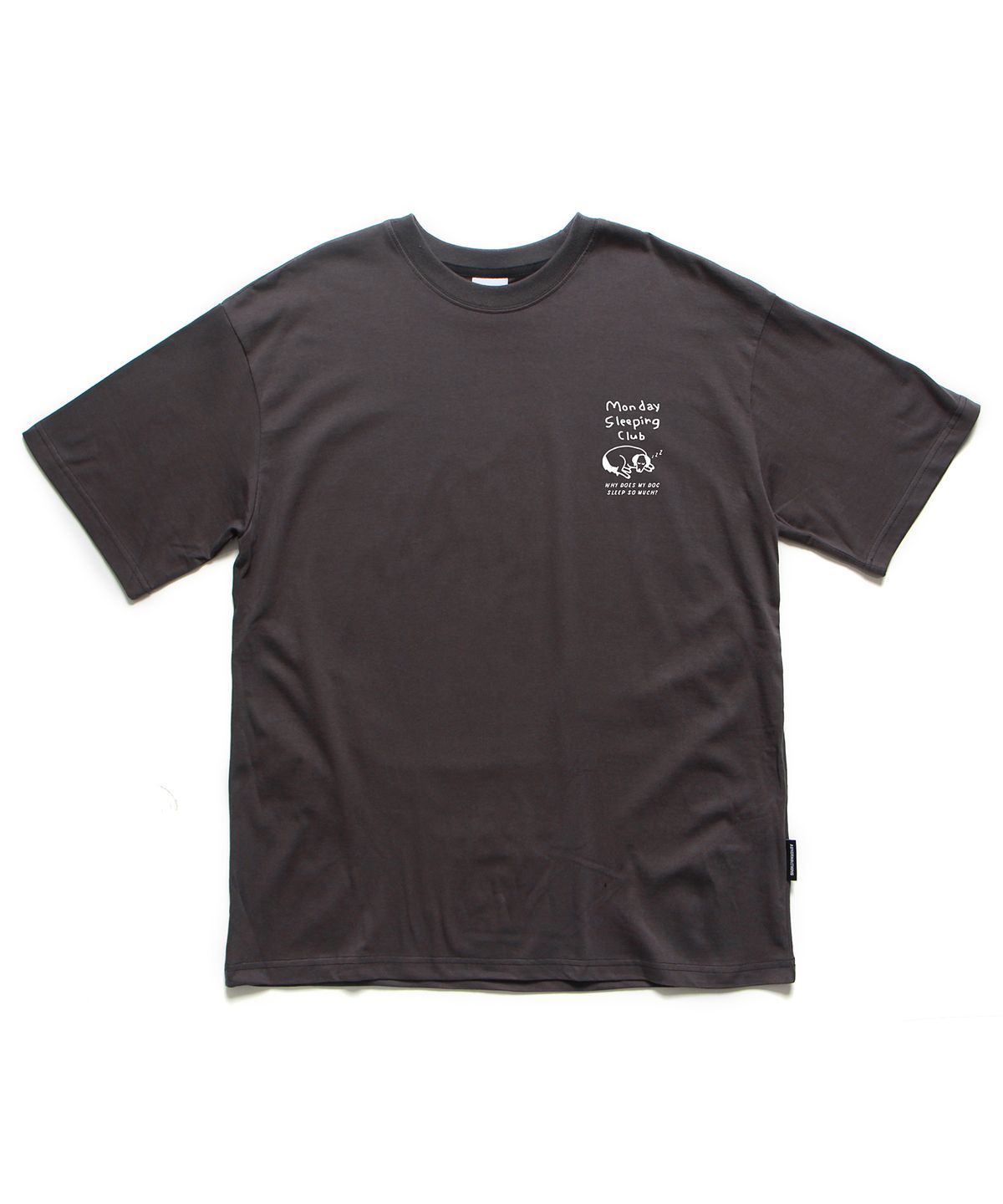 앱놀머씽(ABNORMALTHING) 슬리핑클럽 오버핏 티셔츠 차콜 (SLEEPING CLUB T-SHIRT CHARCOAL)