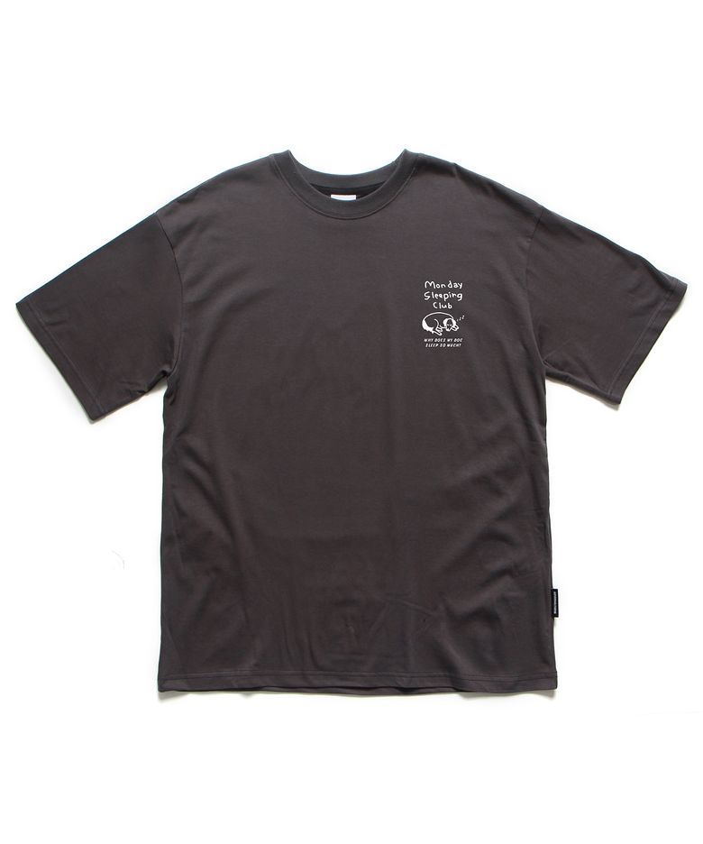 슬리핑클럽 오버핏 티셔츠 차콜 (SLEEPING CLUB T-SHIRT CHARCOAL)