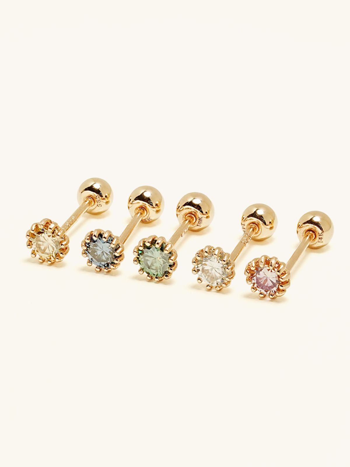 미니멀피어싱(MINIMALPIERCING) 14K 모이사나이트 다이아 샤이닝 피어싱 귀걸이