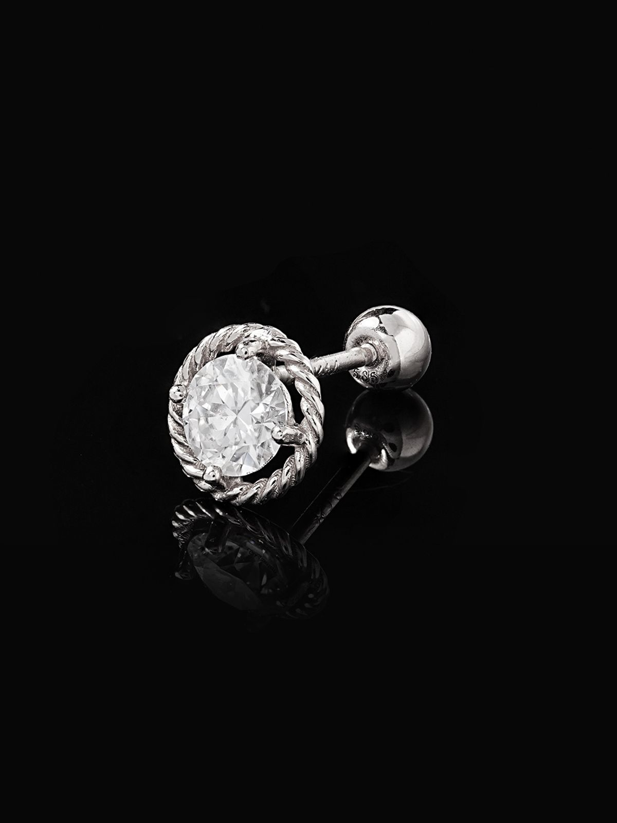 미니멀피어싱(MINIMALPIERCING) 14K 모이사나이트 다이아 엔젤링 피어싱 귀걸이 3부