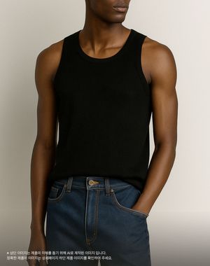 슬림 코튼 슬리브리스 [블랙]