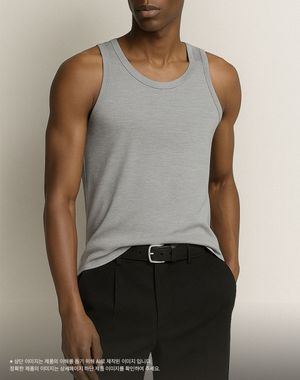 슬림 코튼 슬리브리스 [멜란지 그레이]