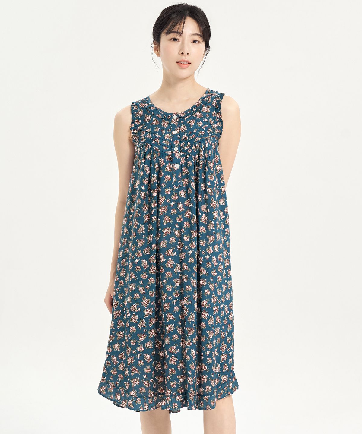 메이플라워(MAY FLOWER) 그린플라워 나시 레이온 여성 빅사이즈 원피스 잠옷