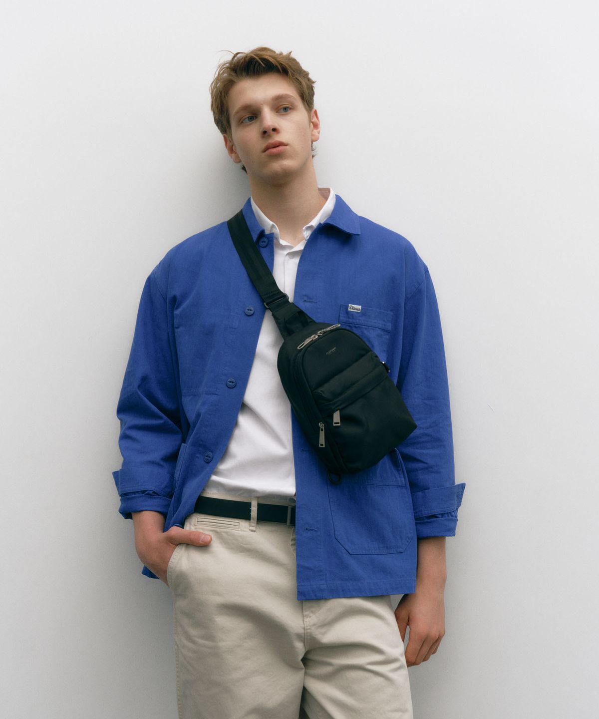 질스튜어트 맨 액세서리(JILLSTUART MEN ACC) [RFID차단][루트백] 트래블 경량 나일론 슬링백 (여행가방) JUBA6F232BK