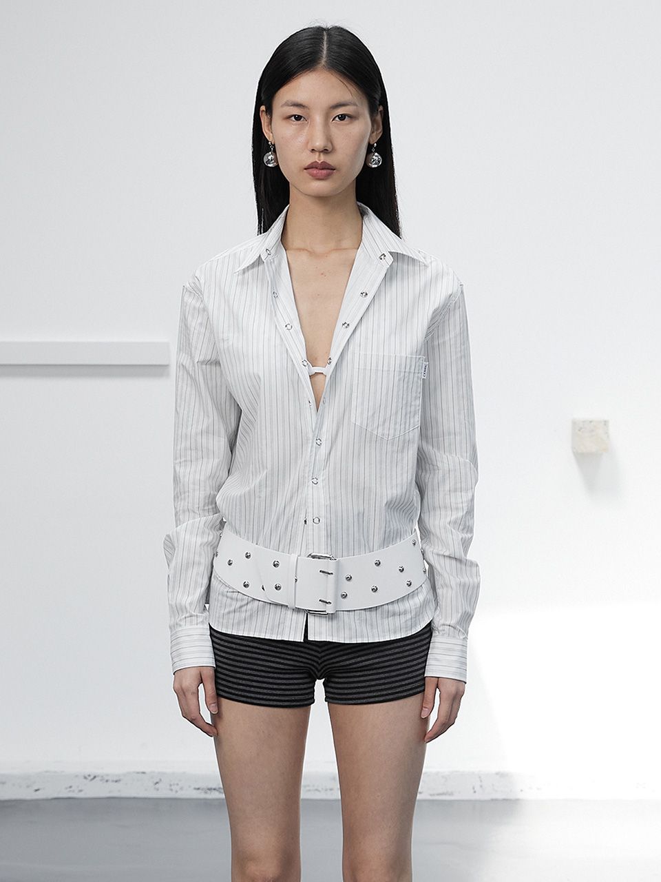 OVERSIZED STRIPE SHIRTS / WHITE