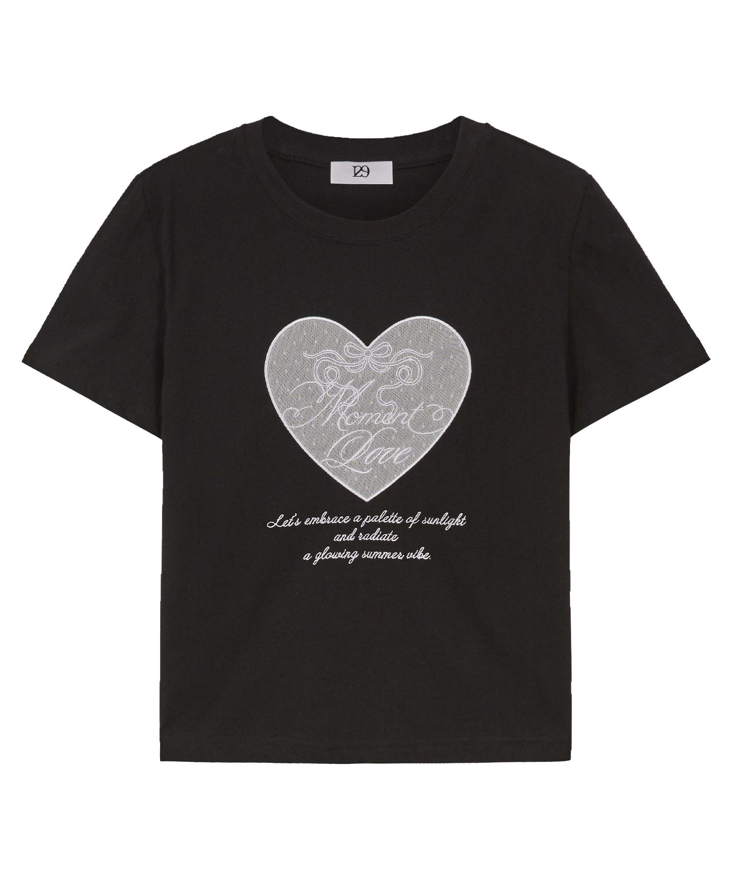 ★ ILLIGO★ Signature Heart Fitted Crop Tee Black 501015289 Signature Heart Fit Cropped T-Shirt Black - ILLIGO