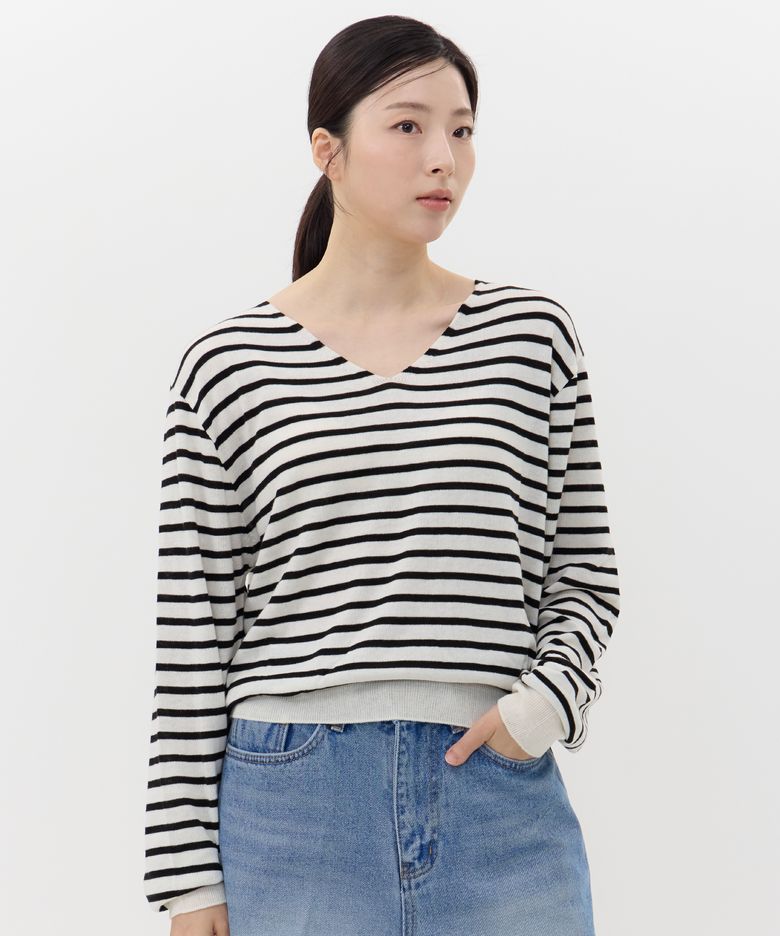 CMK01 브이넥 소프트라인 스웨터