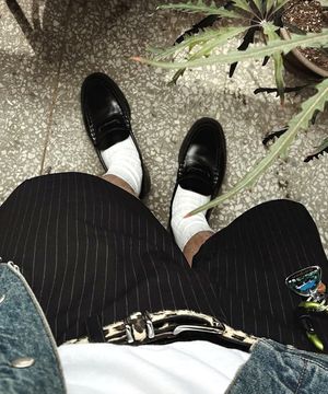 오피스 스트라이프 버뮤다 팬츠 : 2컬러