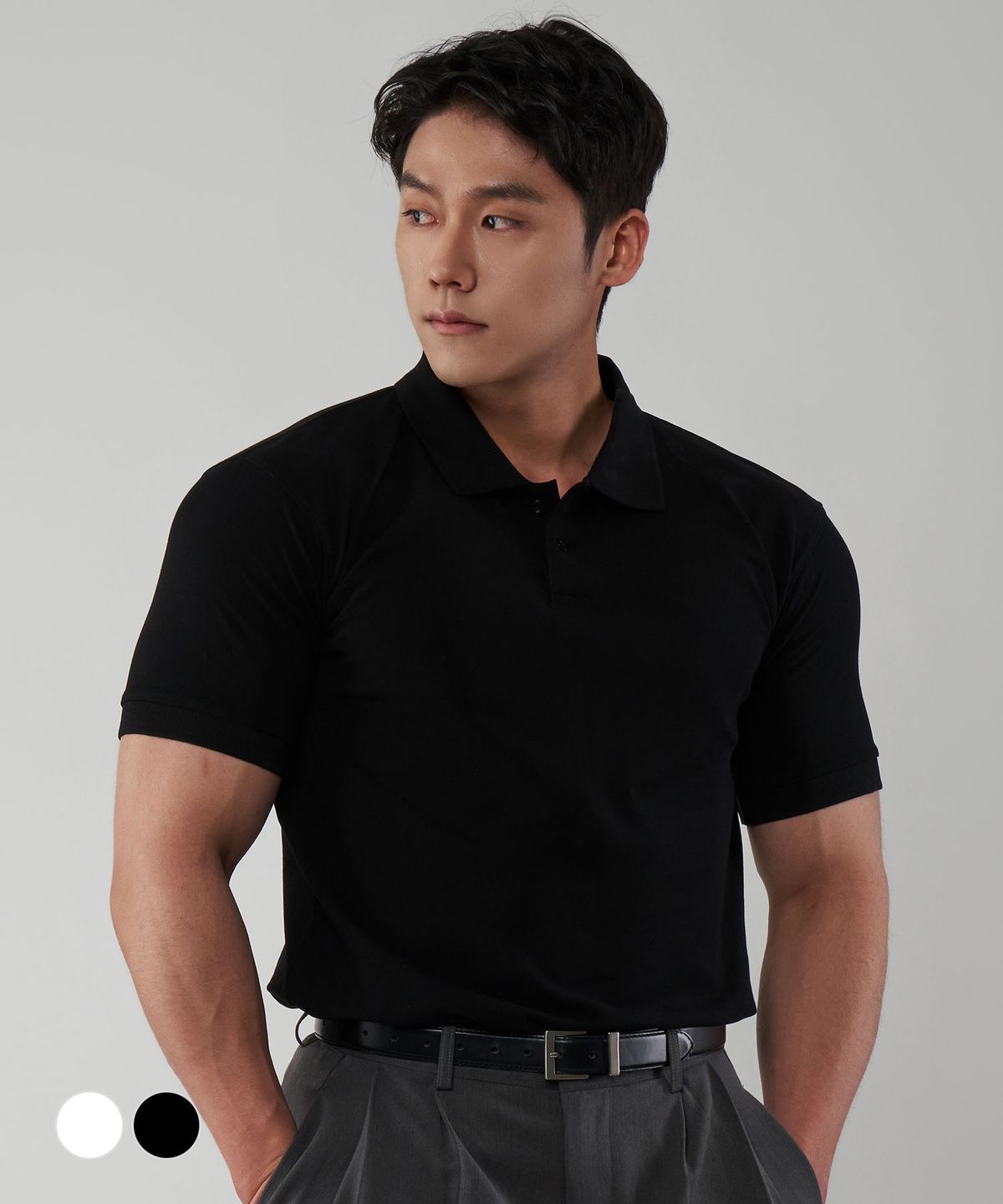 언탭트 스튜디오(UNTAPPED STUDIO) [2PACK]머슬핏 코튼 폴로 피케 카라 반팔 티셔츠 2Color