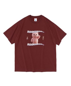 페코 프린팅 반팔 티셔츠 (와인)