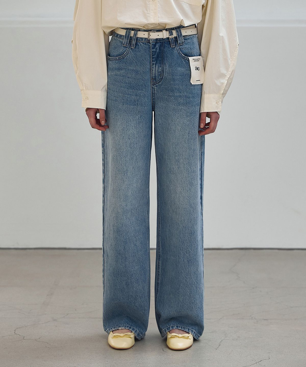 논앤논(NON AND NON) DOUBLE BELT LOOP STRAIGHT DENIM PANTS_NSDP525