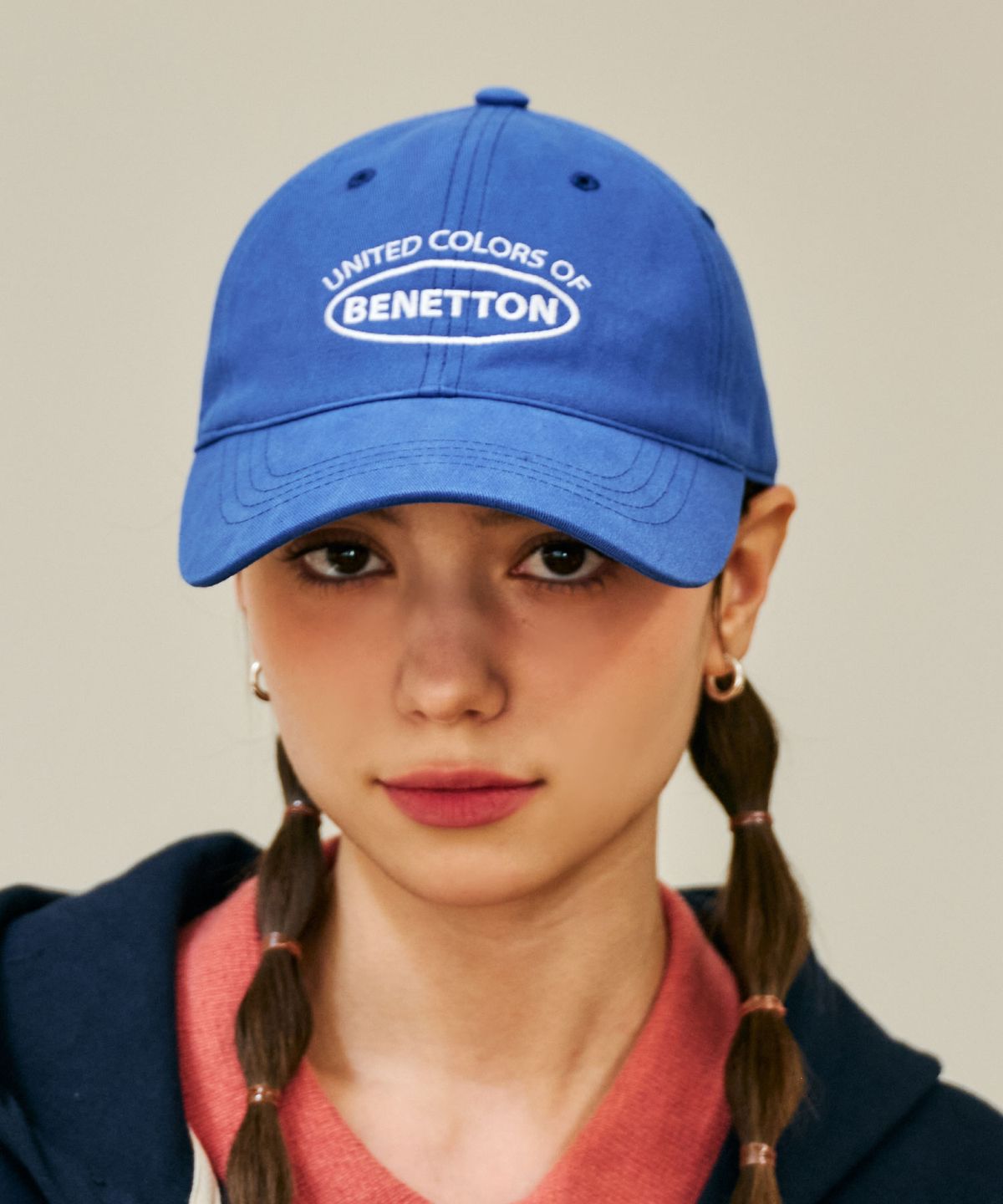 베네통(BENETTON) 로고 볼캡 - [블루]