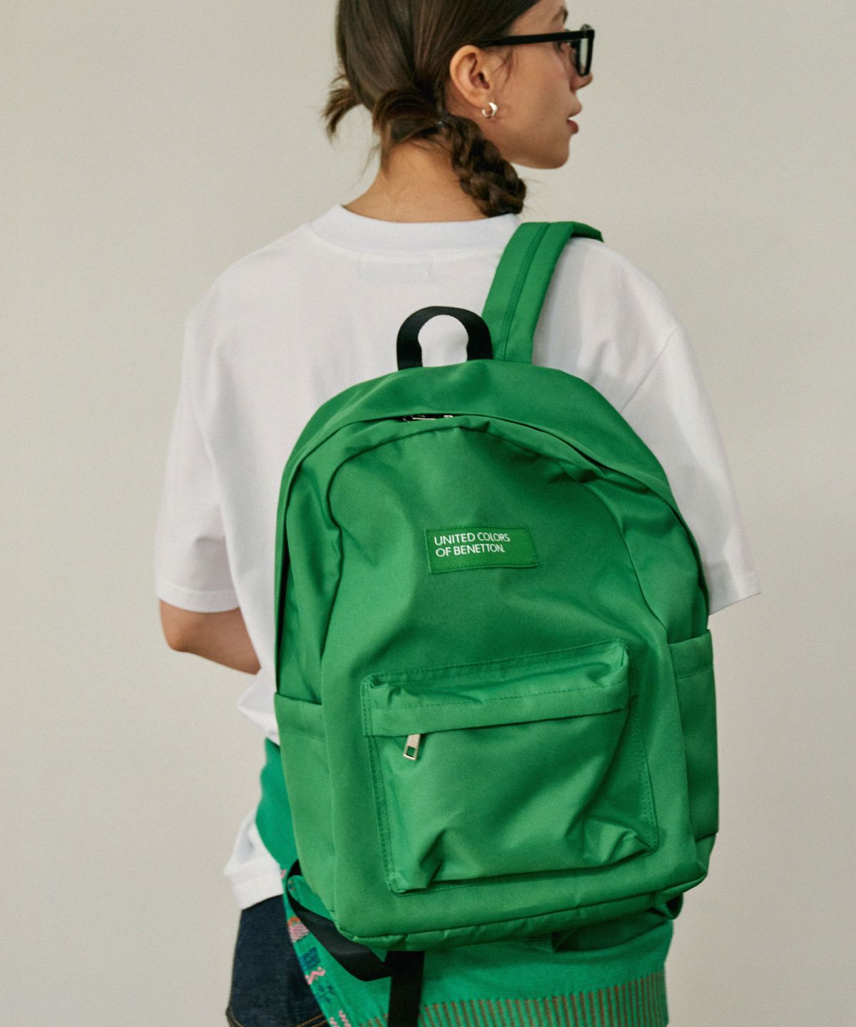 베네통(BENETTON) 비비드 랩탑 백팩 - [그린]