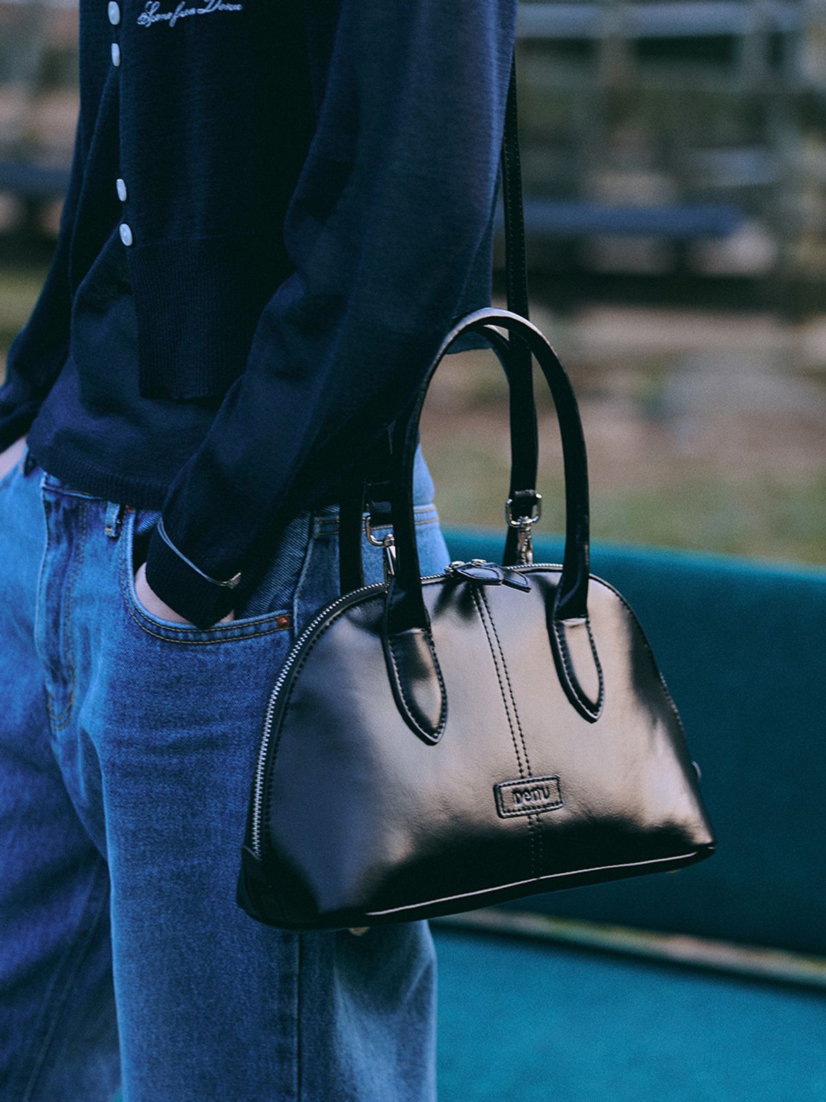 데누(DENU) [아울렛] Ellen City Tote Bag [Glossy BLACK]