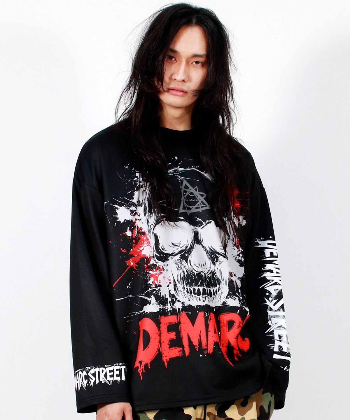 드마크(DEMARC) M PUNK SKULL GRAPHIC OVERSIZE T-SHIRT