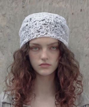 여름 반다나 스카프 BANDANA SCARF / LACE / WHITE