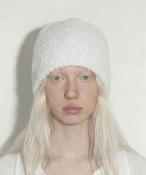 여름 부클 비니 FUZZY BEANIE / COOL BOUCLE / WHITE