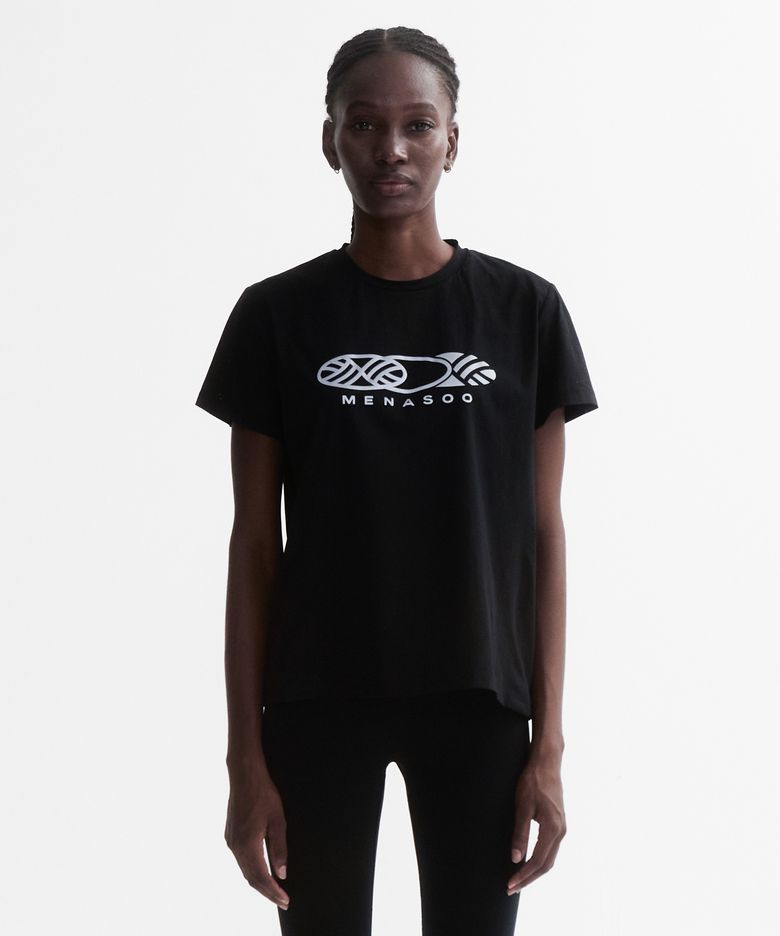 VENODE Three Track Logo Active Tshirts_Black (Basic Fit)