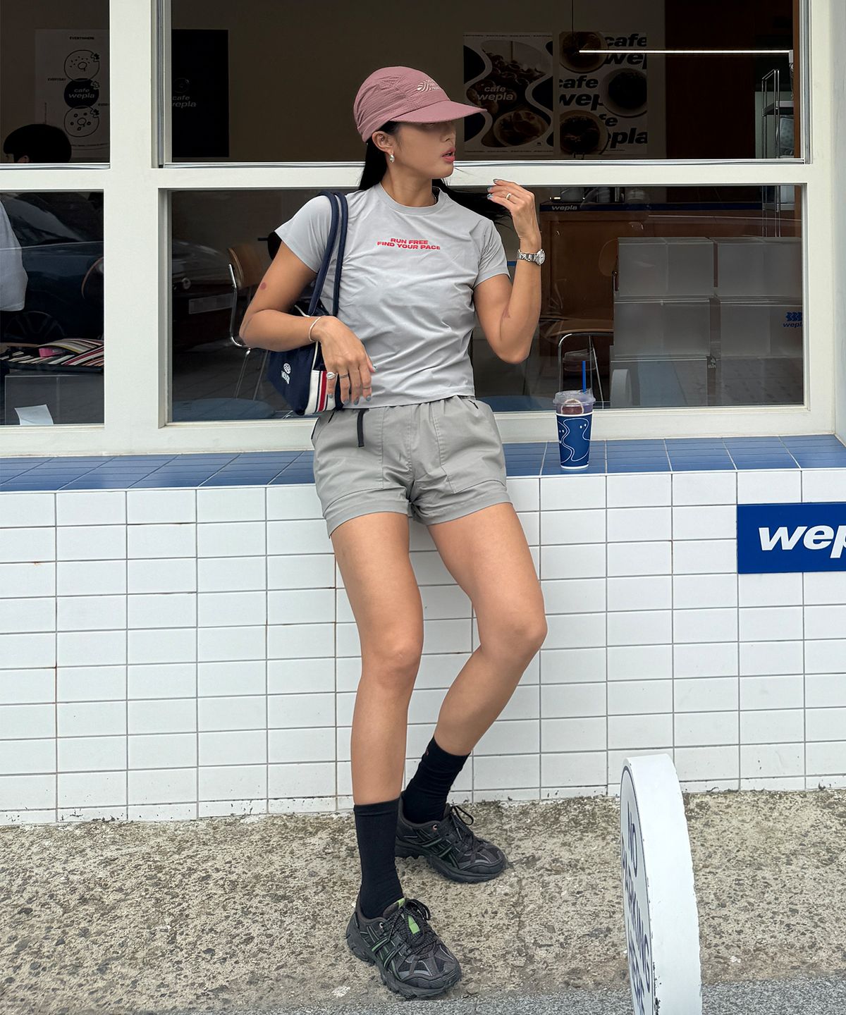미나수(MENASOO) VENODE Runfree Crop Tshirts_Beige (Crop Fit)