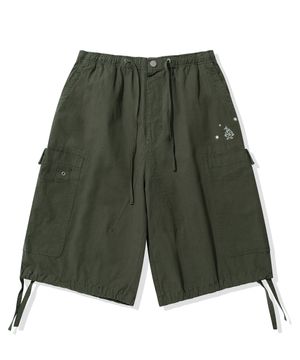 워싱 자수 아트웍 카고 팬츠_카키