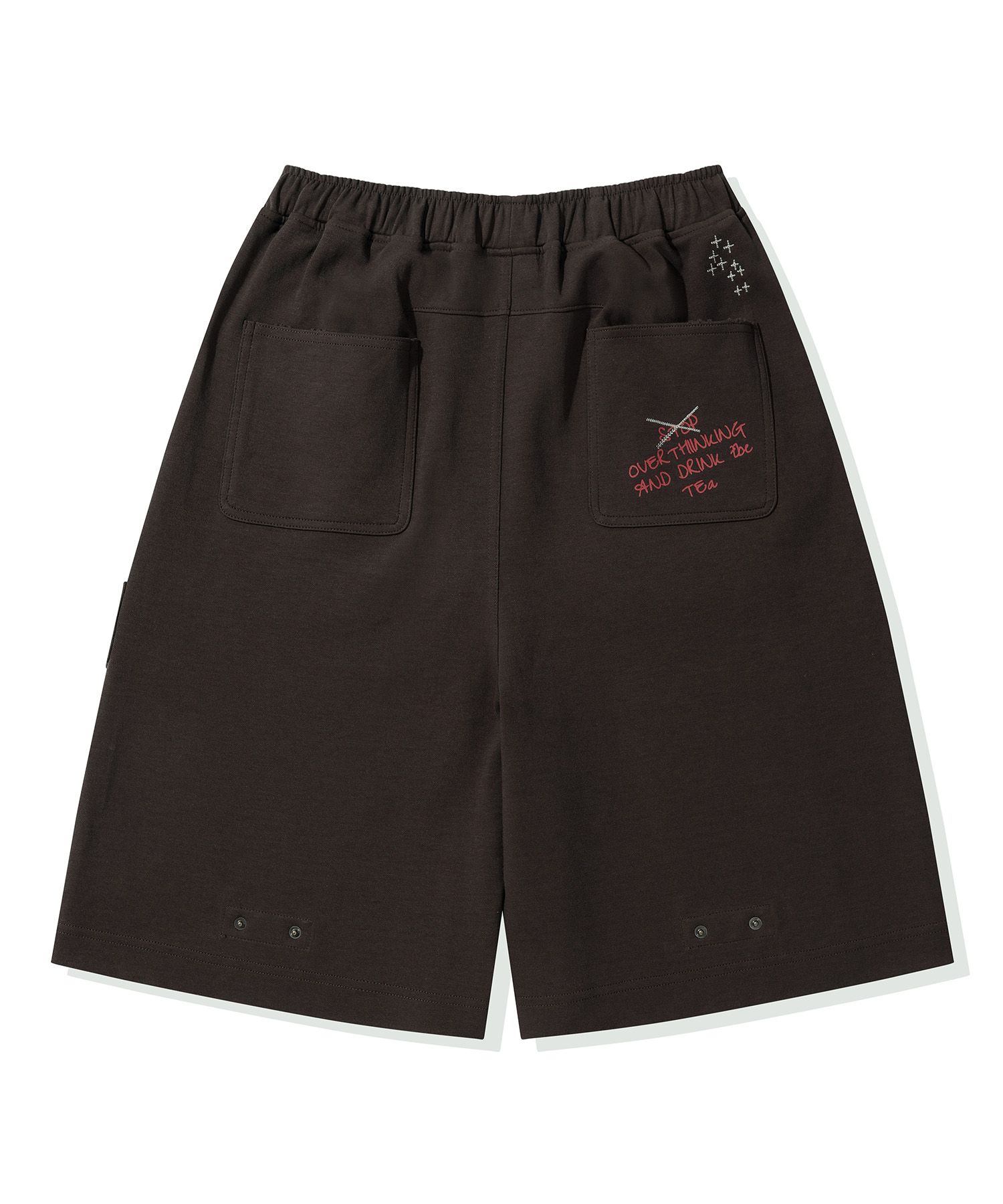 ★codegraphy★ Embroidered Artwork Bermuda Sweatpants Brown MUSINSA | Codegraphy Embroidered Artwork Bermuda