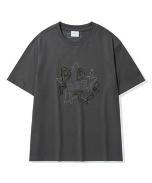 체크 패치워크 DIDI FEEL IT 반소매 티셔츠_차콜