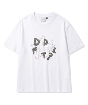 체크 패치워크 DIDI FEEL IT 반소매 티셔츠_화이트