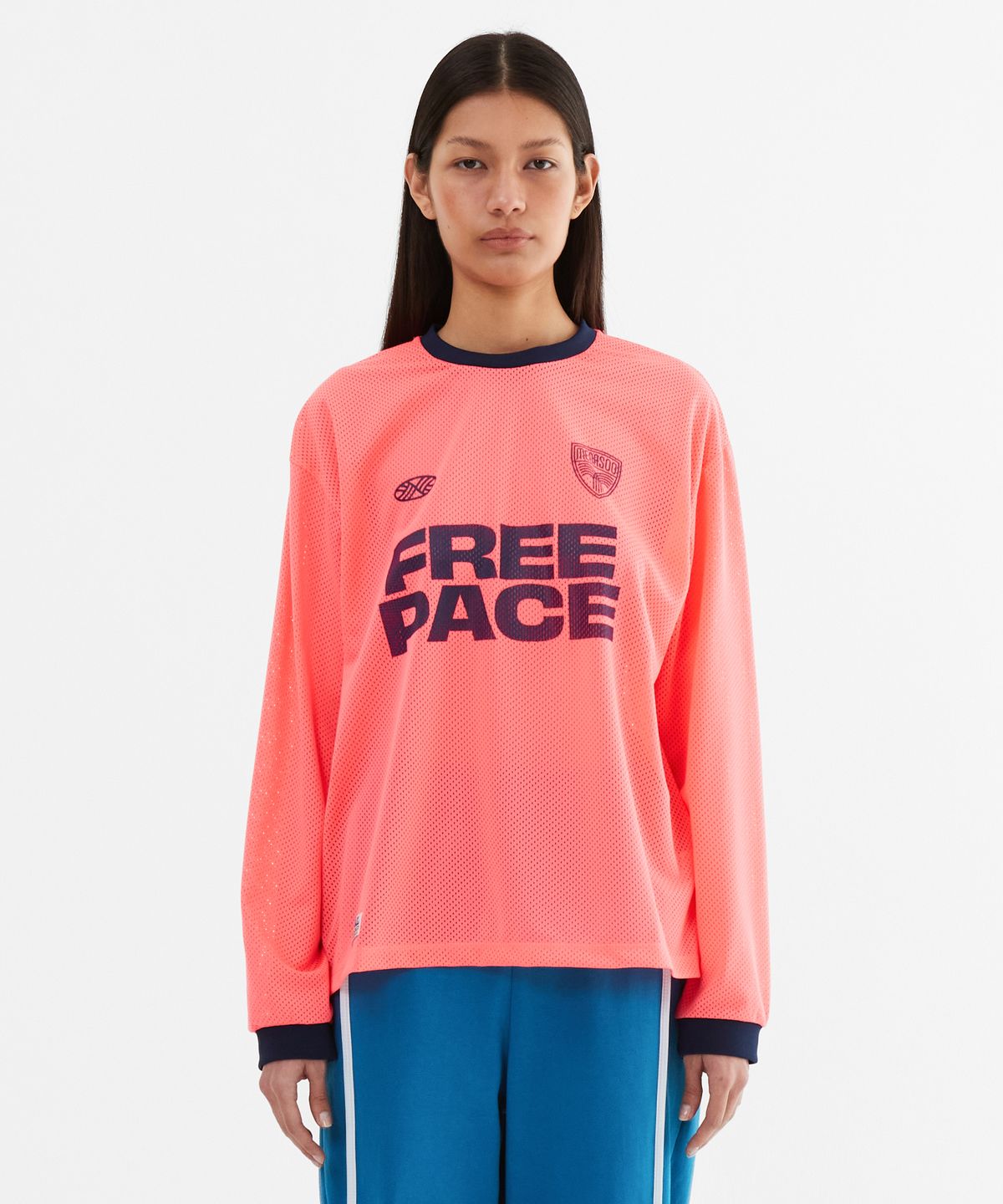 미나수(MENASOO) Sporty Mesh Round T Shirt_Neon Pink