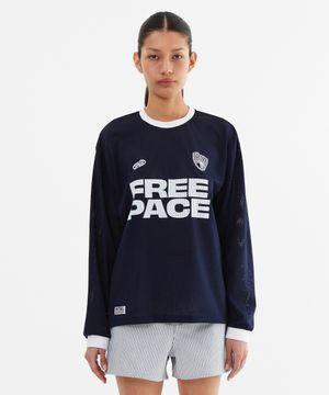 Sporty Mesh Round T Shirt_Navy