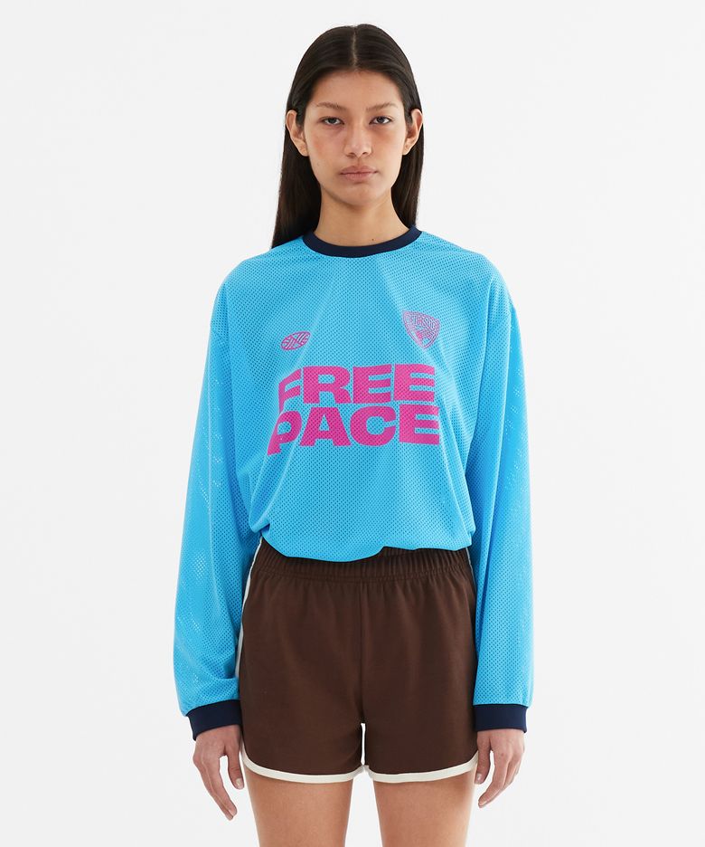 Sporty Mesh Round T Shirt_Skyblue