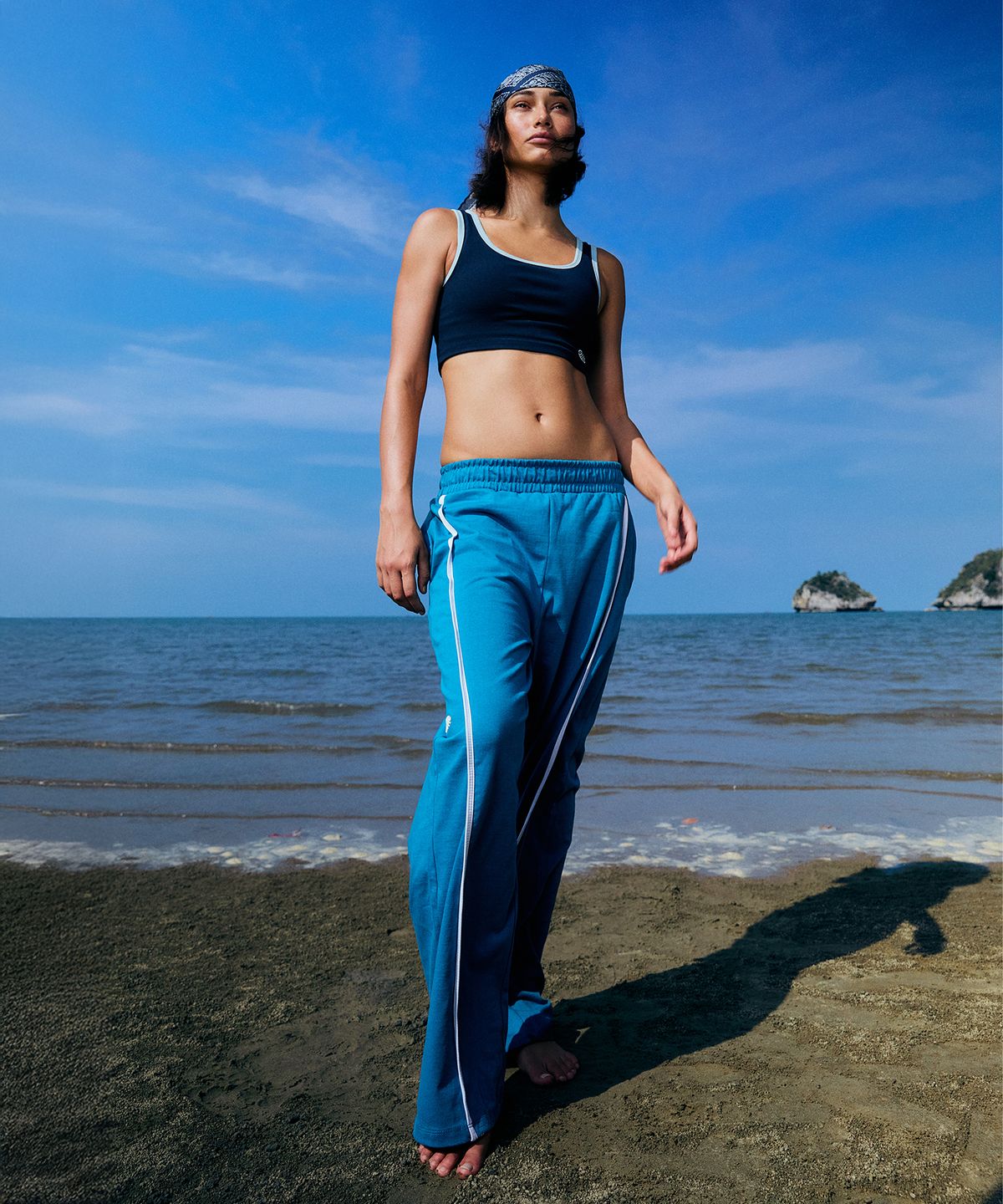 미나수(MENASOO) Line Point Pin Tuck Cotton Pants_Blue