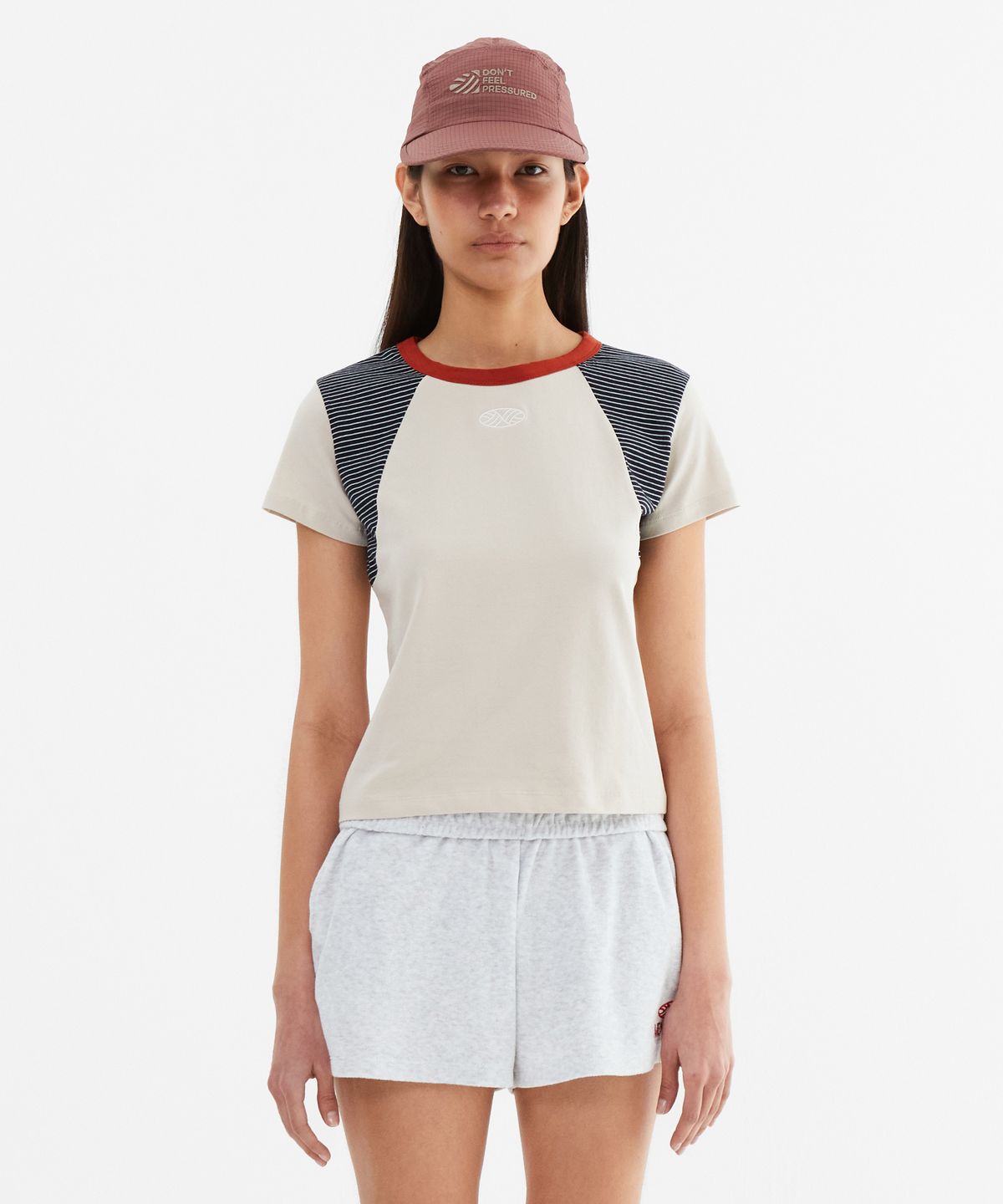 미나수(MENASOO) MNS Raglan Stripe T Shirt_Beige