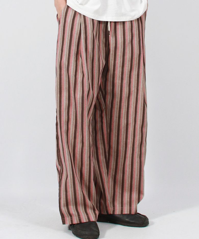 M VINTAGE STRIPE WIDE PANTS DUSTY PINK